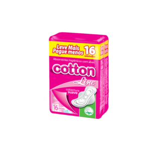 COTTON LINE ABSORVENTE 16UN C/ABAS SUAVE