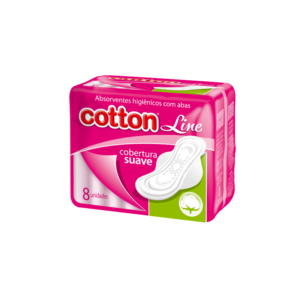 COTTON LINE ABSORVENTE 8UN C/ ABA SUAVE